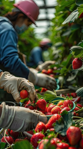 De boom zit vol aardbeien.