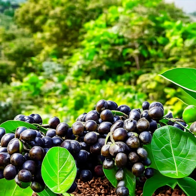 De boon die van de koffieboon op koffielandbouwbedrijf rijpt