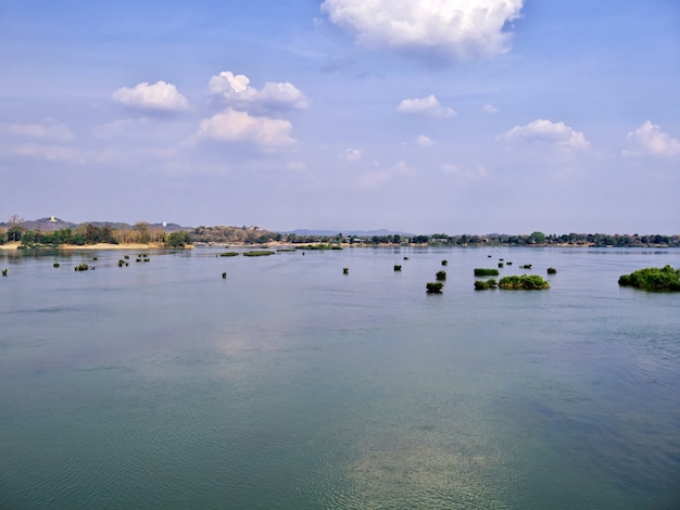 De boot op Mekong rivier, Laos