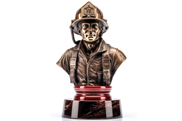 De brandweerman trofee geïsoleerd op witte achtergrond