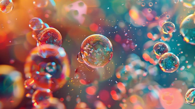 de bubbels exploderen uit het beeld voor een bouncing effect gegenereerd door ai