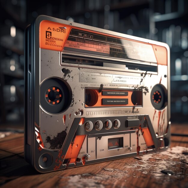 De cassetteband met zijn magneetband erin, klaar om de favoriete nummers af te spelen Generatieve AI