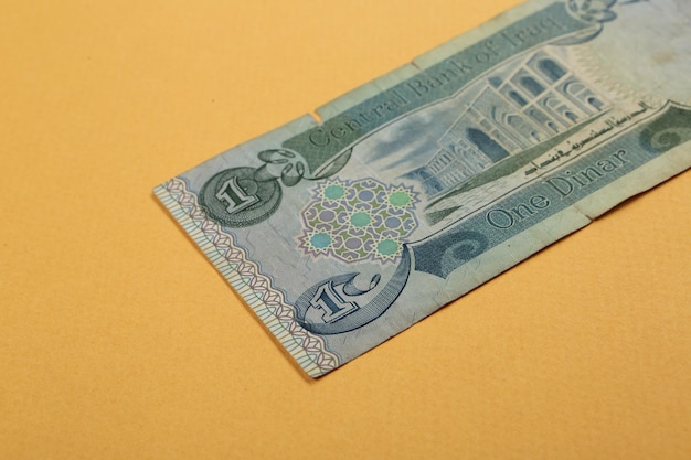 De centrale bank van Irak One Dinar Banknote
