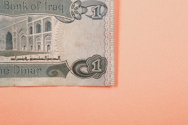 De centrale bank van Irak One Dinar Banknote