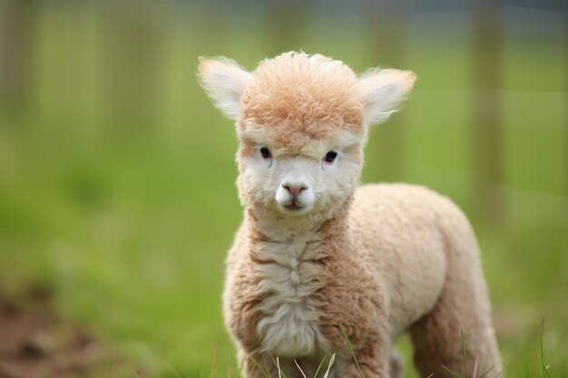 De charme van een baby alpaca generatief door Ai