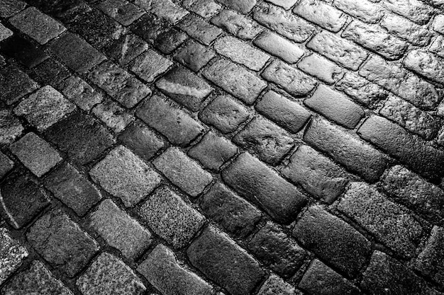 De close-up van de straatsteentextuur