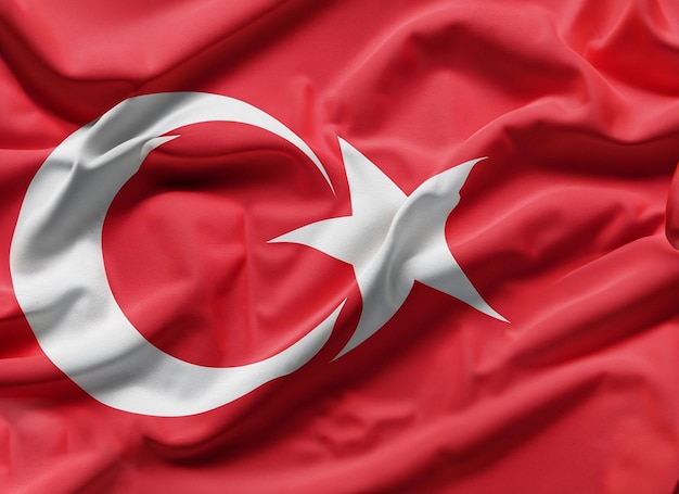 De close-upvlag van Turkije verstoorde prachtig zwaaiende generatieve ai