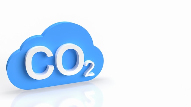 De co2 en cloud voor eco of ecologie concept 3d-rendering