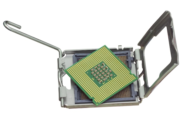 De computer de processor op een witte achtergrond