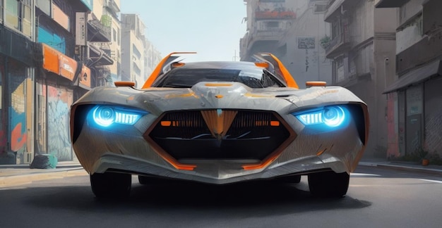 de conceptauto van de supercar die voor de toekomst van de toekomst is.