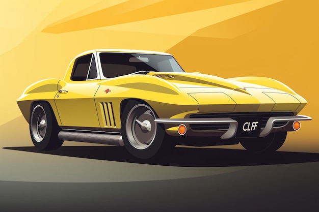 De corvette C1 flat design sticker art