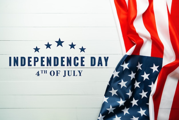 De dag van de onafhankelijkheid van de Verenigde Staten 4 juli concept, vlag van de Verenigde Staten van Amerika