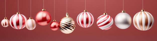 De decoratieballen van Kerstmis op witte decoratie als achtergrond Generatieve AI