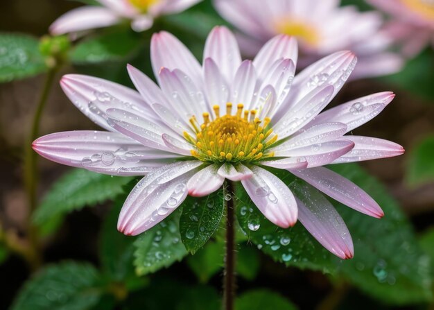 de delicate wereld van dauwdruppels op bloeiende bloemen in het eerste licht van de dag