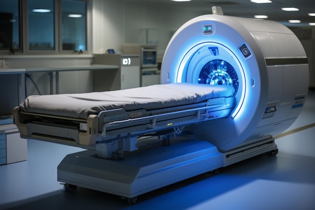 De dokter stuurt de patiënt naar een CT-scanmachine om het lichaam te scannen