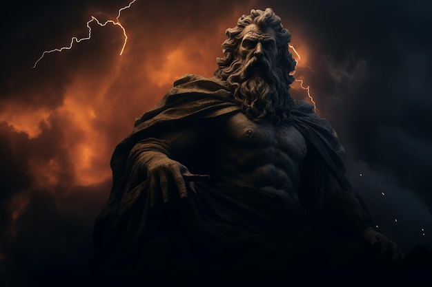 De donderende majesteit Zeus regeert op de top van de berg Olympus