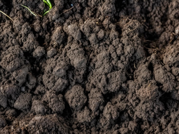 De donkere en sponzige textuur van veengrond