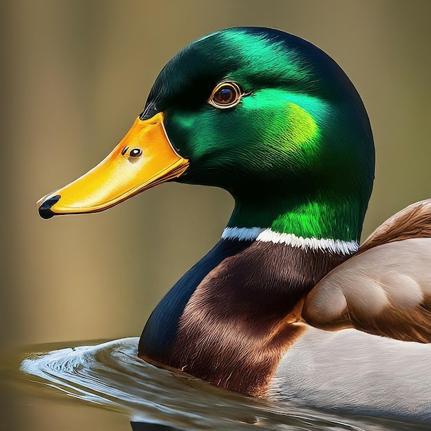 De eend in het water is een symbool van vreedzaam samenleven.