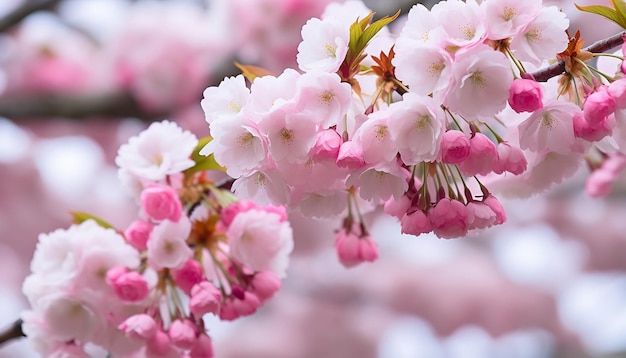 de eerste bloei van kersenbloesems in een stadspark