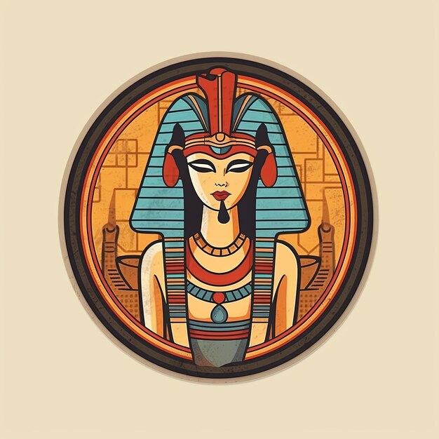 De Egyptische Cleopatra-illustratie is koninklijk en boeiend, perfect voor ontwerpen die kracht belichamen