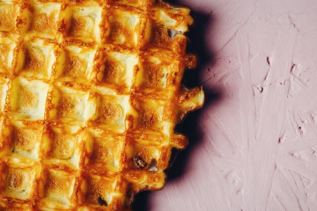 De eigengemaakte Wafels bekijken dicht omhoog