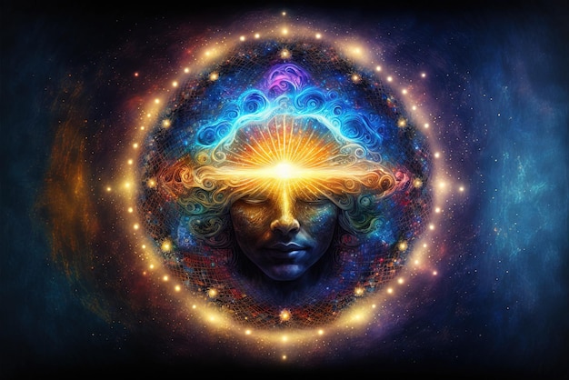 De energie van Reiki Bron van Spiritualiteit universum levenskracht prana de geest van God Generatieve AI