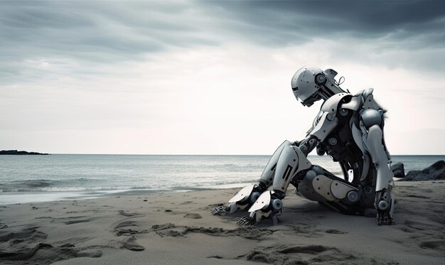 De enige robot die overblijft op Aarde blijft om te behouden. Creëren met behulp van generatieve AI-tools.