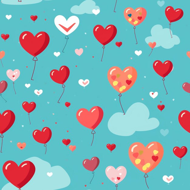 De essentie van de liefde met ons grillige hartvormige ballonpatroon perfect voor Valentijnsdag een heerlijke reeks drijvende hartballonnen die een charmante en romantische sfeer creëren