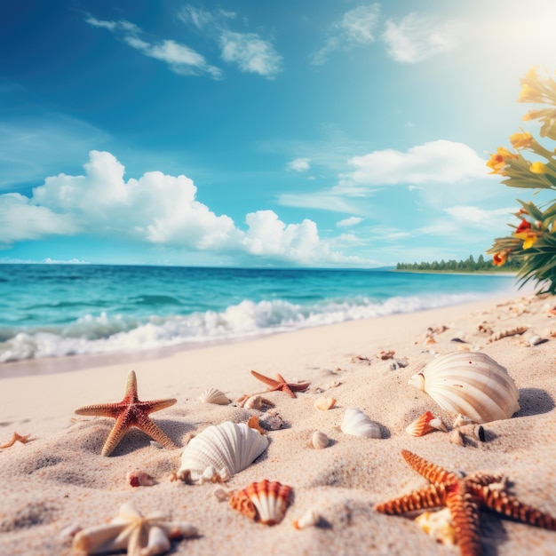 De essentie van de zomer vastleggen Hypnotiserende achtergrond van het strand