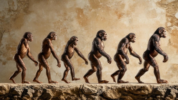 De evolutie van mensachtigen in de prehistorie Generatieve Ai