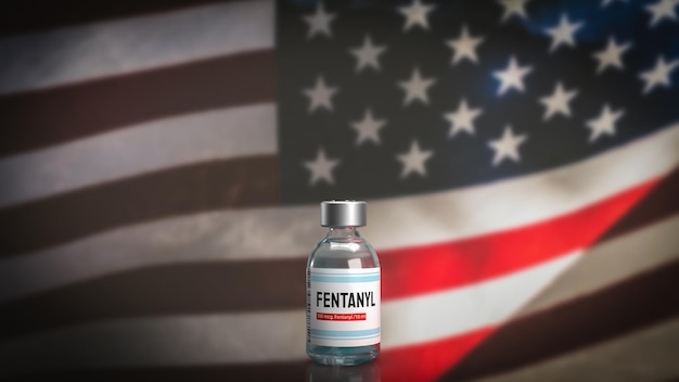 Foto de fentanyl voor medicijnen of drugs concept 3d rendering