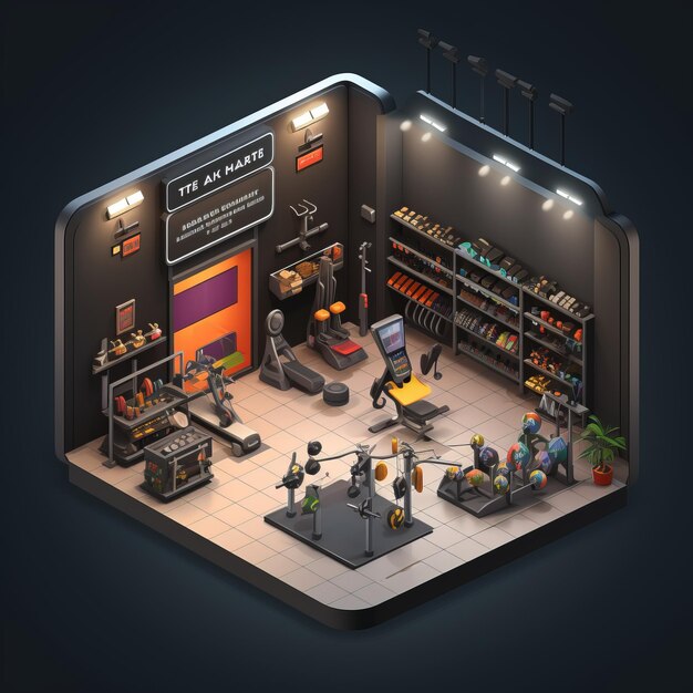 De FitFlex Crafting een slanke en minimalistische Isometric Browser Game met HighEnd Gym Shop Interface