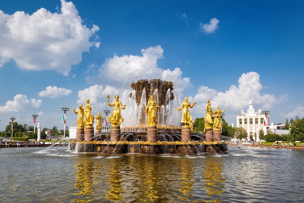 De fontein van de vriendschap van de volkeren in VDNKh Moskou