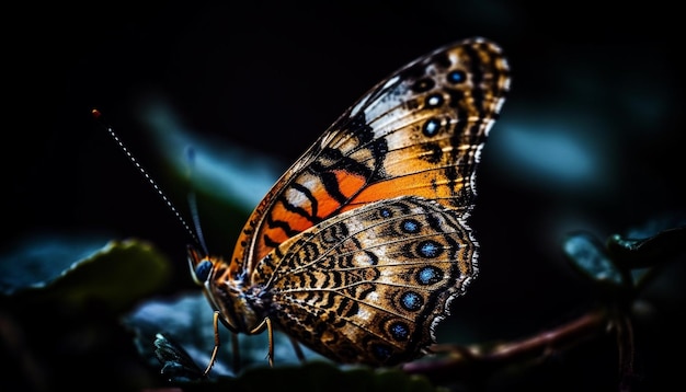 De fragiele schoonheid van een veelkleurige vlinder in de natuur elegantie gegenereerd door AI