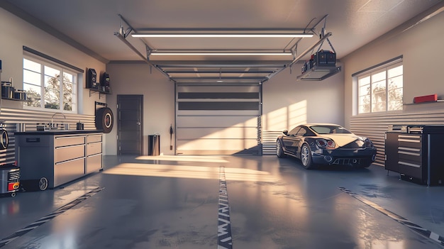 Foto de garage is een plaats waar je je auto en andere bezittingen kunt opslaan