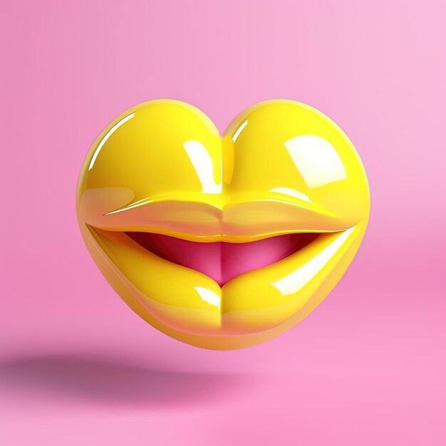 de gele emoticon kust iemand naast zijn lippen