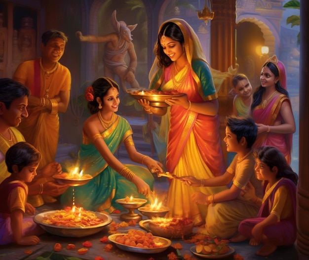 De gelukkige tijd van Diwali