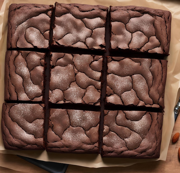 De generatieve kunst van de Brownie van de Chocoladeamandel door AI