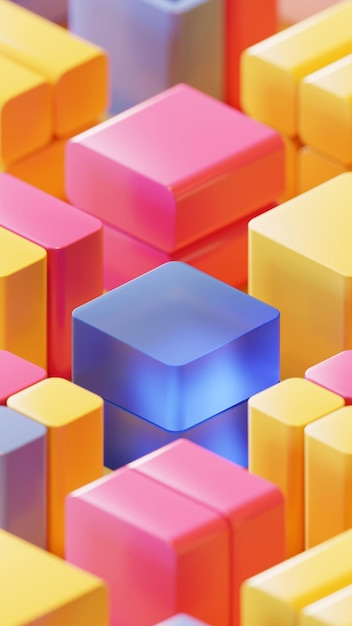 De geometrische 3D kubussamenstelling geeft illustratieachtergrond terug