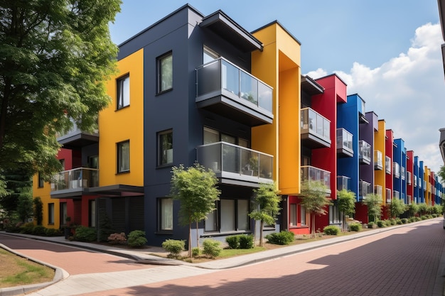 Foto de gevel van het moderne huis is helder en nat professionele fotografie