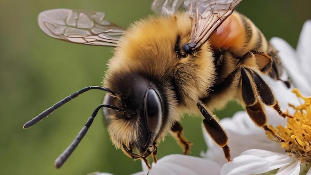 De gevleugelde bij vliegt langzaam naar de bijenhouder om nectar te verzamelen