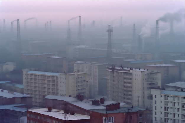 Foto de giftige rookdampen van industriële fabrieken zijn schadelijk voor het milieu en de menselijke gezondheid