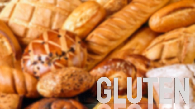 De gluten op voedsel achtergrond 3D-rendering