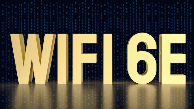 De gouden Wi Fi 6E voor technologie concept 3D renderingxA