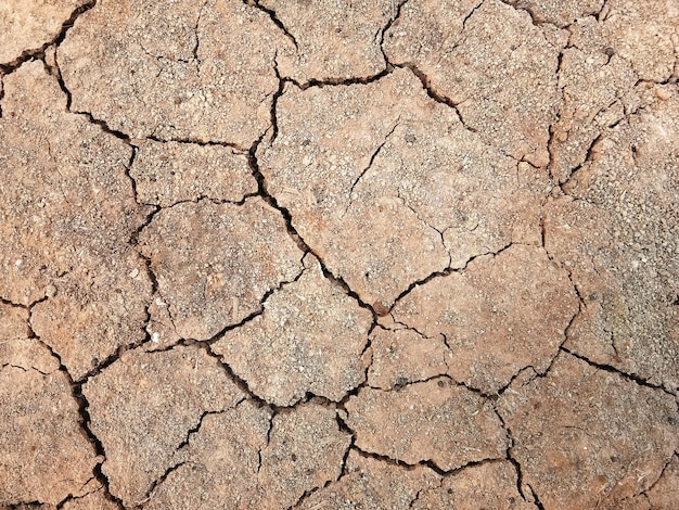 De grond heeft scheuren in het bovenaanzicht voor de achtergrond