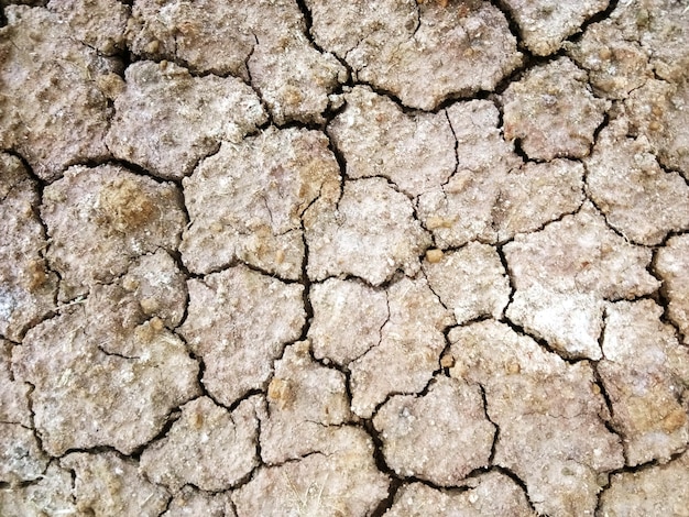 De grond heeft scheuren in het bovenaanzicht voor de achtergrond