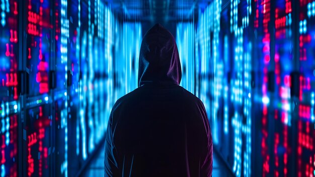 De hacker in de gegevensstroom