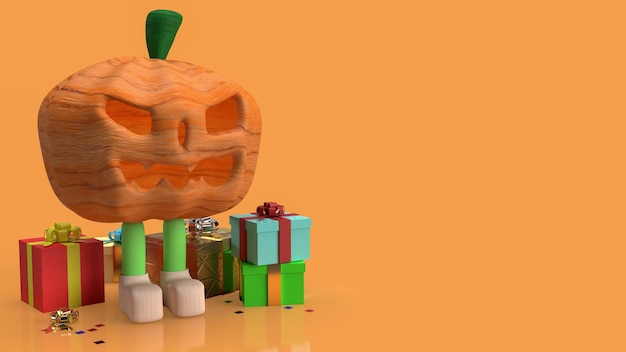 De halloween-pompoen voor vakantieconcept 3D-rendering