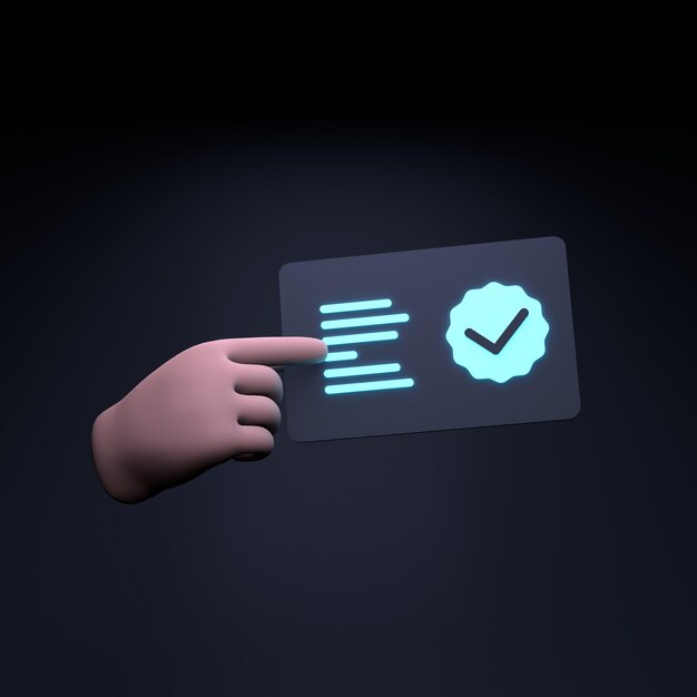 De hand houdt een diploma 3D render illustratie