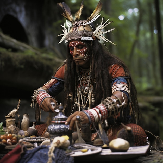 De heilige rituelen van inheemse culturen die de oude cultuur behouden